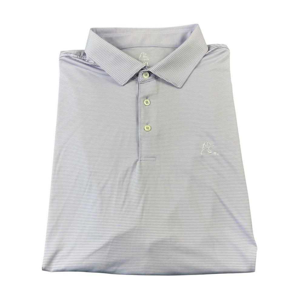Rhoback Purple White Striped Performance Golf Polo‎ Shirt Size 3XL XXXL
